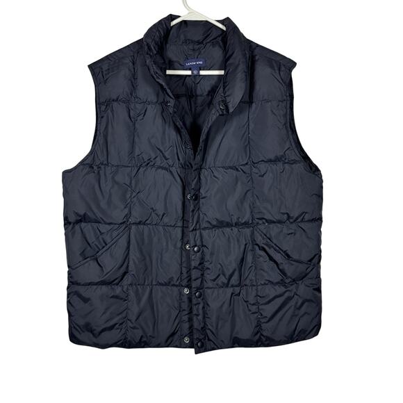 Lands' End Other - Lands' End Down Feather Puffer Vest Men's Large 42-44 Black Snap Button